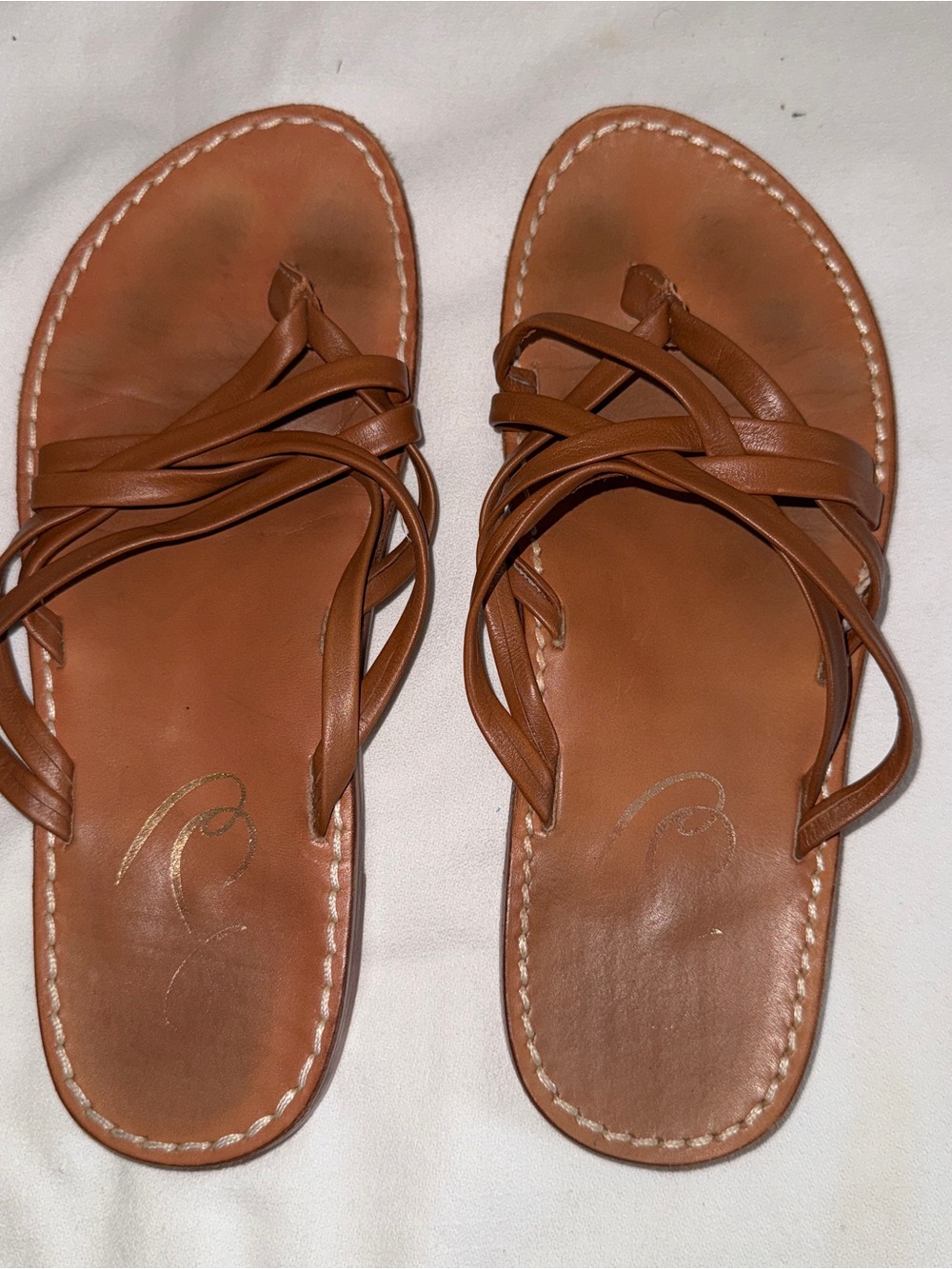 Women's Brown Strappy Leather Sandals